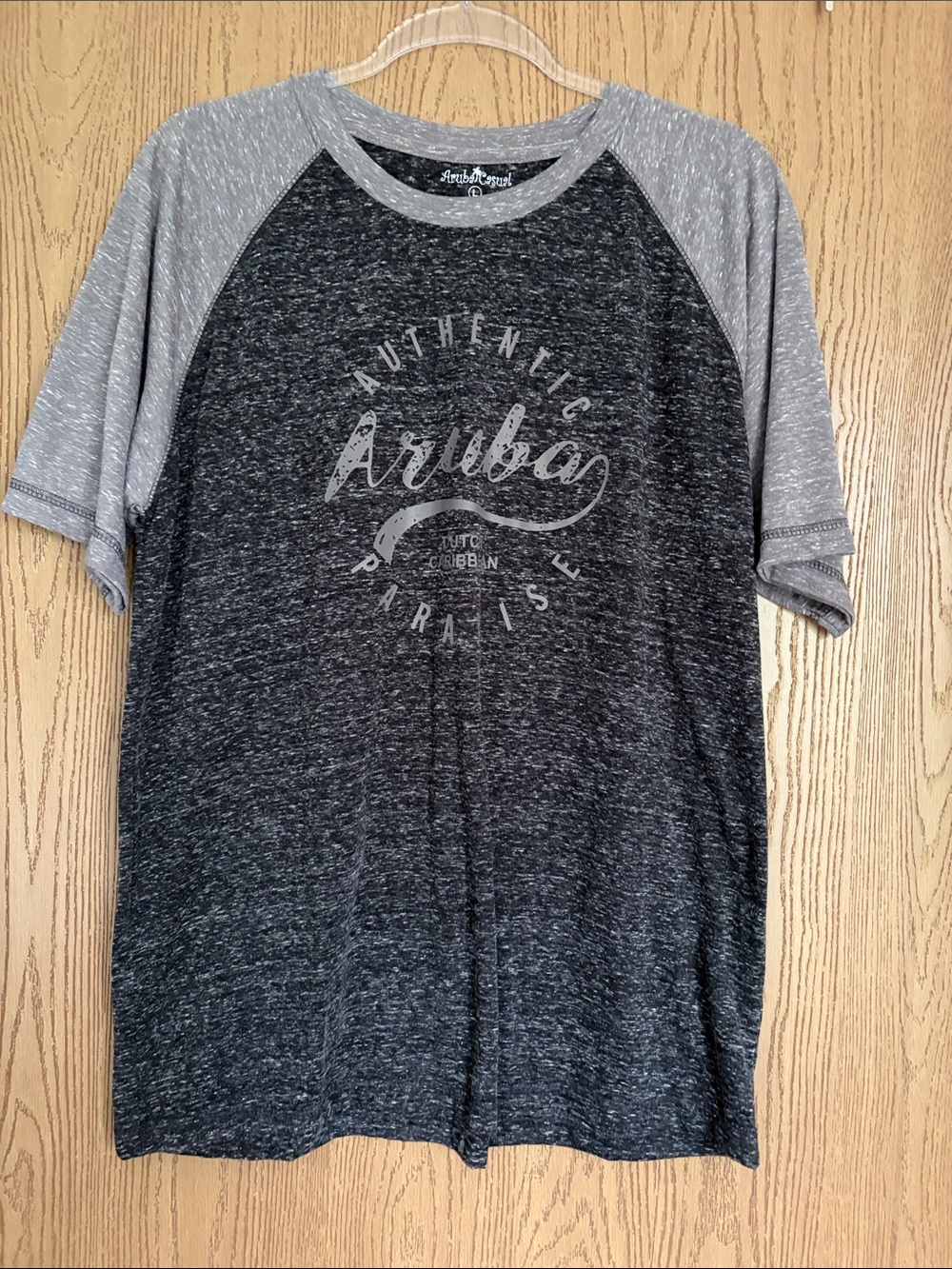 Authentic Aruba Raglan Tee - Gray/Charcoal